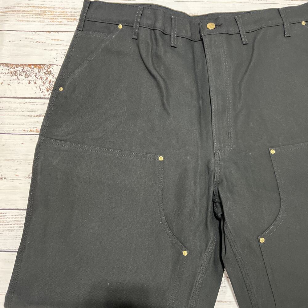 Carhartt Loose Fit 44 x 32 Firm Duck Double-Front Utility Work Pant B01-M BLK - Picture 6 of 13